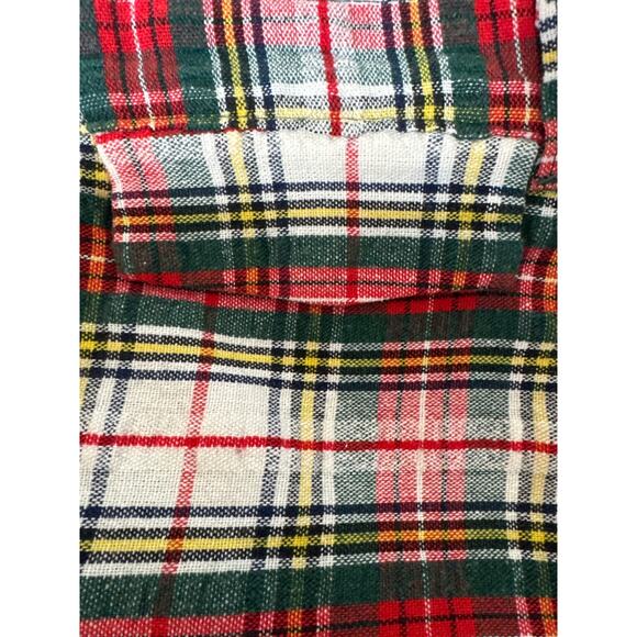 Vintage Handmade Red, Green Plaid high rise wide leg cuffed pants size medium - Picture 12 of 16